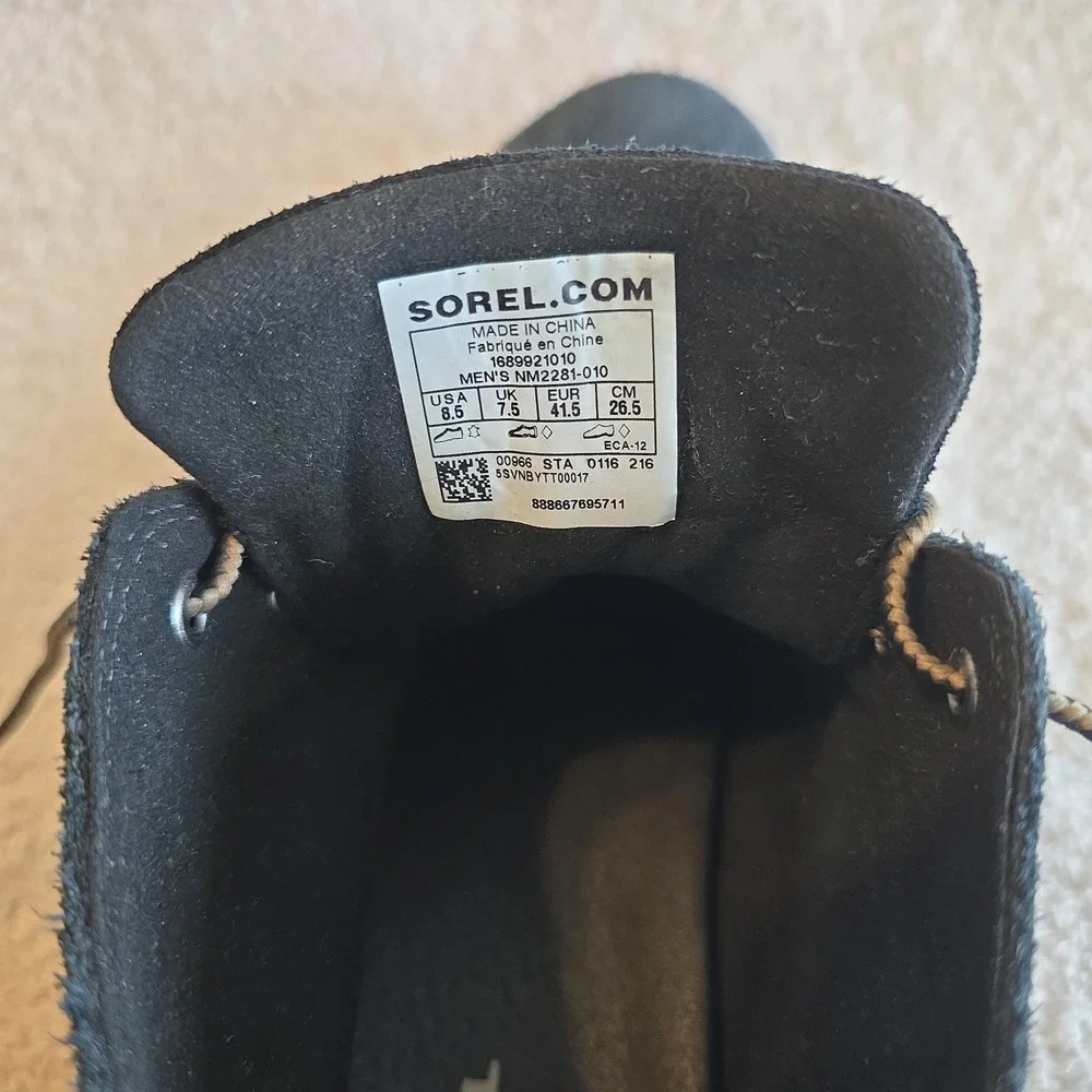 Sorel Men's Black Ankle Boots Madson II Chukka Suede NM2281‎ Sz 8.5